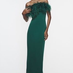 Zara Feather Satin Dress